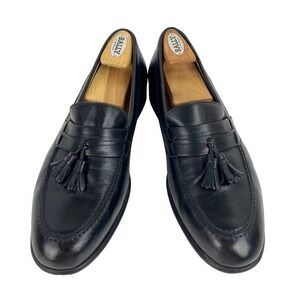 Bally Leather Dress Shoes Mens 11.5 D Sarzano Tassel Loafers Slip On Black, Fine